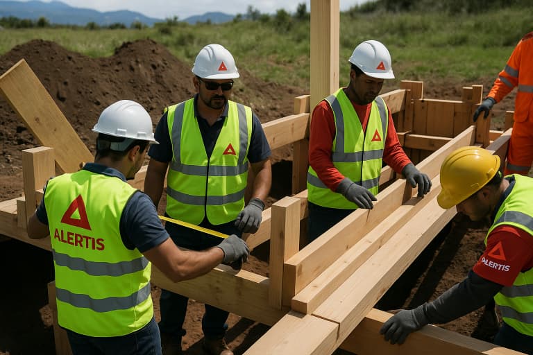 travailleurs-habilitation-électrique Travailleurs en construction avec équipements de sécurité